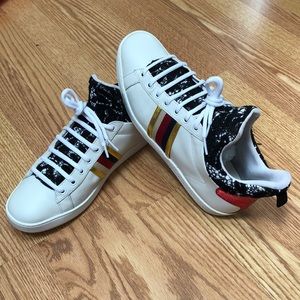 Gucci New Ace Lace-Detail Leather High Top Sneaker
